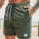 skirts : Luca – Short Décontracté en Velours Côtelé Léger avec Cordon de Serrage in Vert Armée van Seroa