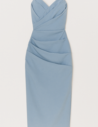 Trägerloses Midikleid mit Schlitz, elegant für Sommerzeremonien