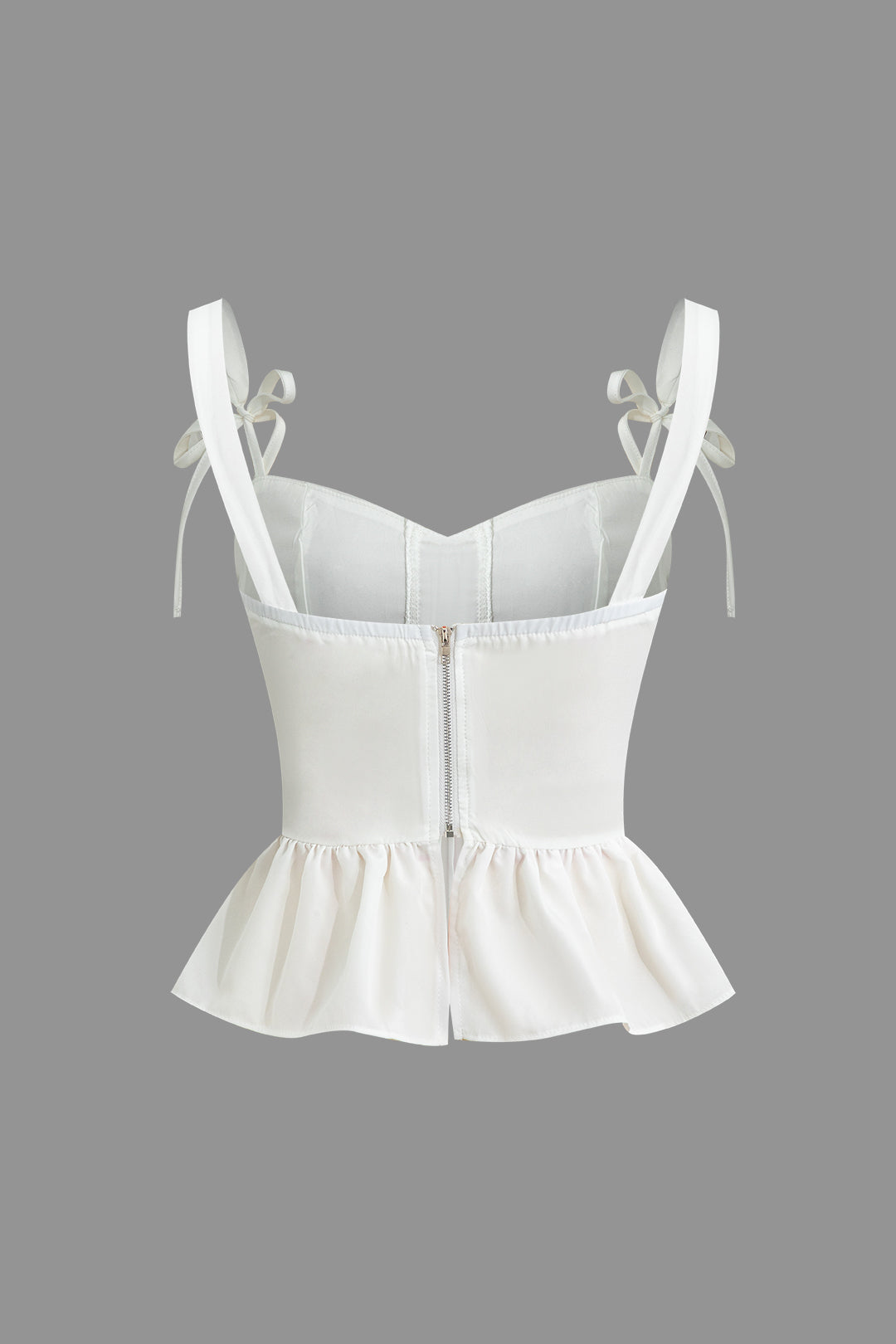 top blouses : Lia – Top Corset Élégant avec Basque et Bretelles Nœud in van Seroa
