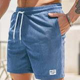 skirts : Luca – Short Décontracté en Velours Côtelé Léger avec Cordon de Serrage in Bleu van Seroa