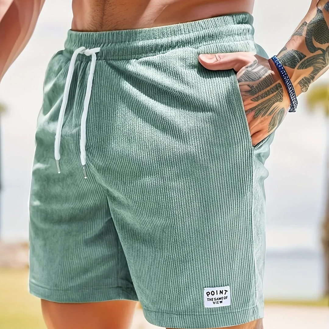 skirts : Luca – Short Décontracté en Velours Côtelé Léger avec Cordon de Serrage in Vert clair van Seroa