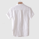 top blouses : Liam – Chemise à Manches Courtes en Lin Froissé Respirant pour Homme in van Seroa