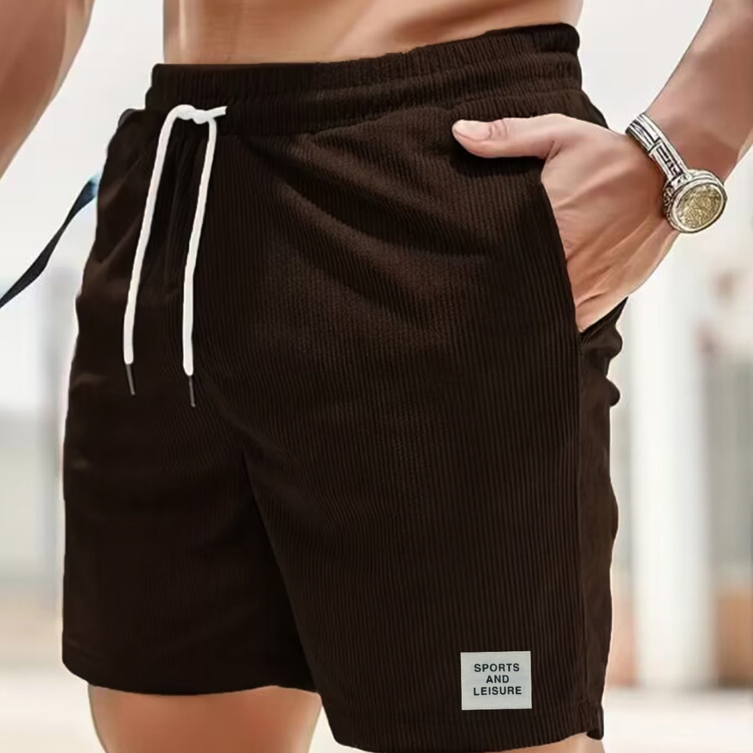 skirts : Luca – Short Décontracté en Velours Côtelé Léger avec Cordon de Serrage in Café van Seroa