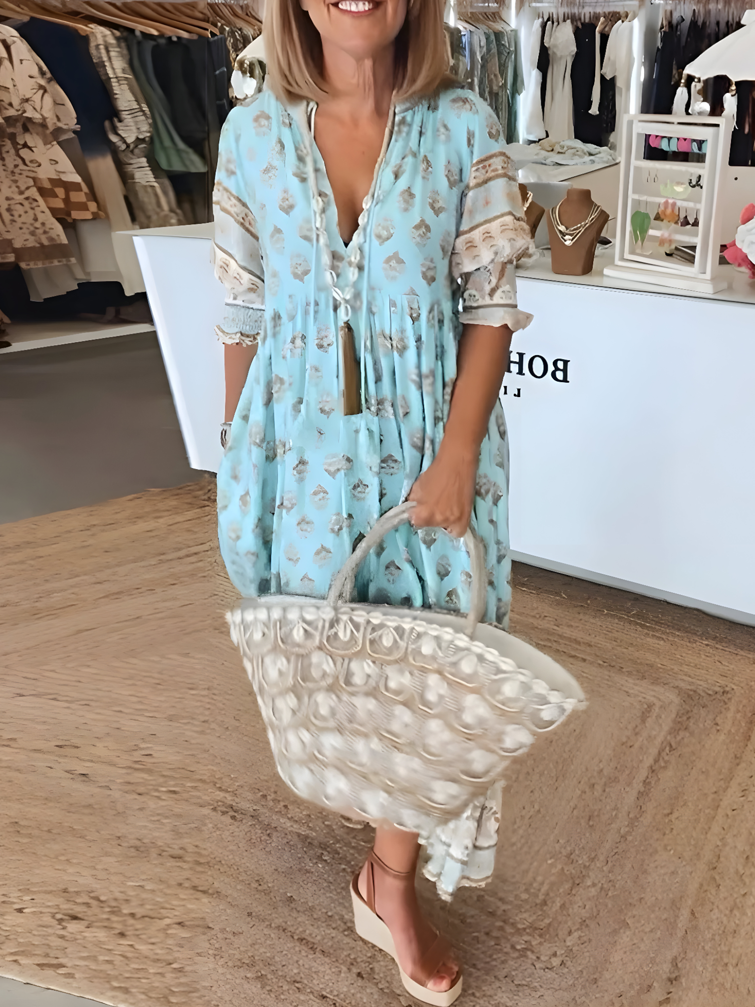 Alitha | Robe Femme Casual Élégante Mi-Longue