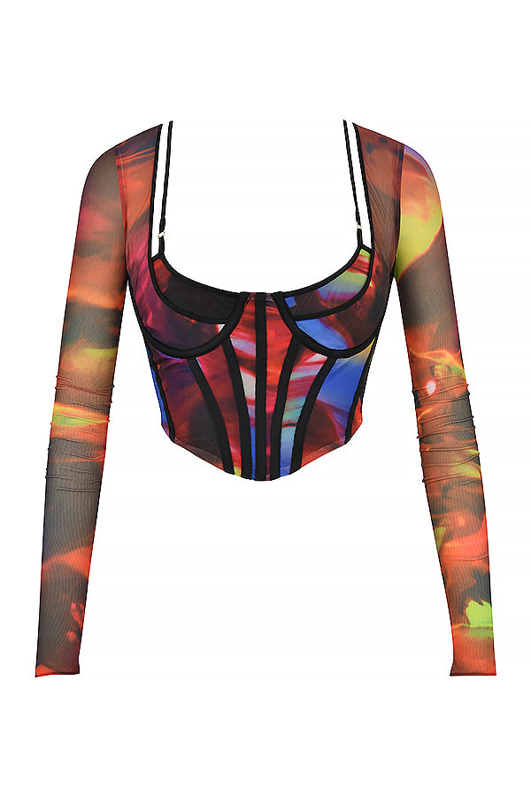 top blouses : Beatrice | Haut en Mesh Artistique pour Femme in van Seroa