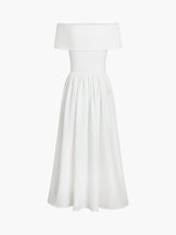 dresses : Elena - Robe Maxi Élégante Épaules Dénudées avec Jupe Plissée in van Seroa