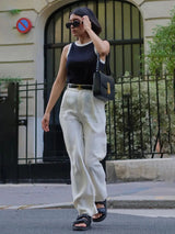 top blouses : Elena - Débardeur Intemporel Luxueux pour Femme in Marine van Seroa