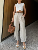 skirts : Amelie – Pantalon plissé taille haute avec une coupe élégante in van Seroa