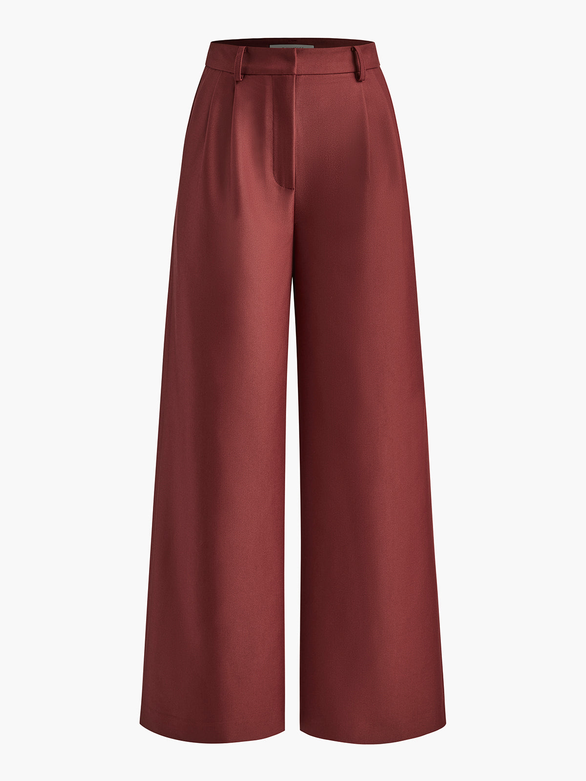 skirts : Victoria – Pantalon taille haute à jambes larges avec plis élégants in Rouge van Seroa