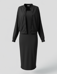 Damen-Set mit Midikleid und Bomberjacke, bequemer sportlicher Look