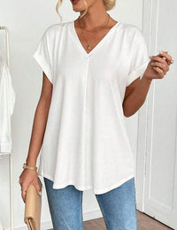Blouse Femme Décontractée à Manches Doubles Fluide