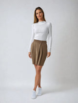 top blouses : Chloe - Haut Col Roulé Côtelé Chic et Ajusté in van Seroa