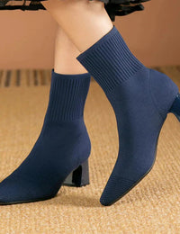 Bottines Femme à Talons Fermeture Éclair