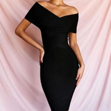 dresses : Elena – Robe de Cocktail Élégante Épaules Dénudées avec Coupe Ajustée in van Seroa