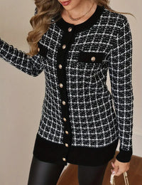 Damen Weste mit langen Ärmeln Strickjacke Modeaccessoires