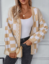 Damen Weste mit Laternenärmeln Strickjacke