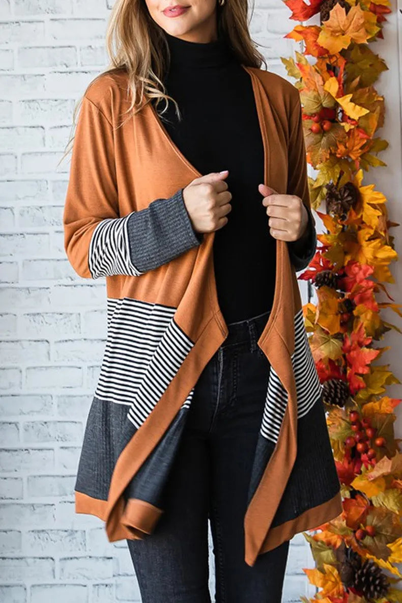 Cardigan Femme Coloré à Rayures Élégant 2