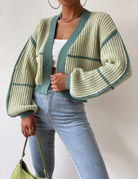 Damenweste kurz Colorblock Strick kurze Strickjacke