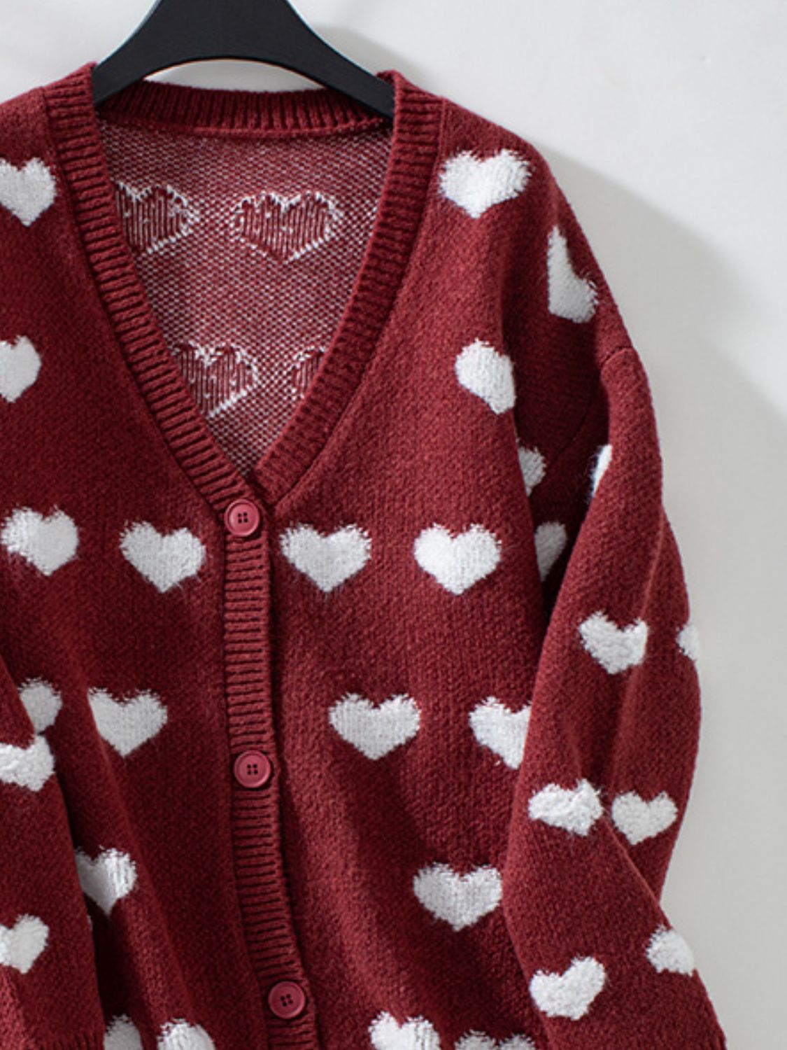 Cardigan Femme Doux à Motif de Cœur 1