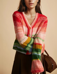 Gilet Femme Doux en Rayé Pulls et gilets Cardigan En Mohair