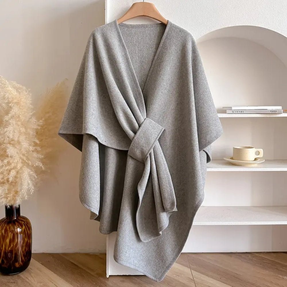 Cardigan Femme Élégant Enveloppant Kaki 1