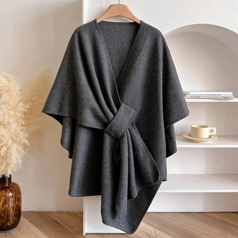 Cardigan Femme Élégant Enveloppant Kaki 3