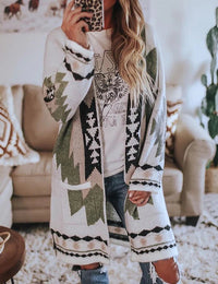 Damenweste mit Tribal-Muster Strickcardigans für Damen