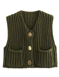Damenweste ärmellos Herbstkollektion Cardigan