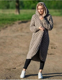 Damen Kapuzenweste Herbstkollektion Kapuzenstrickjacke