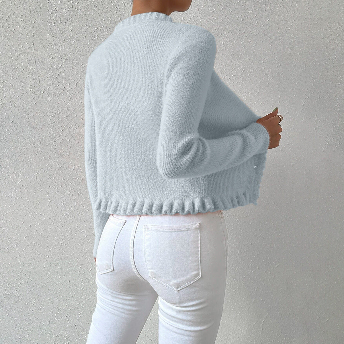 Cardigan Femme Élégant à Col en V 2