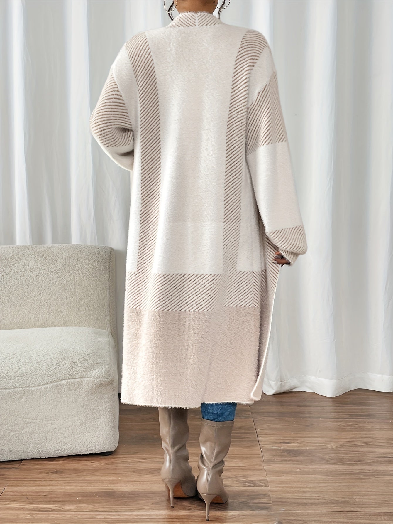 Cardigan Femme Élégant à Rayures 3