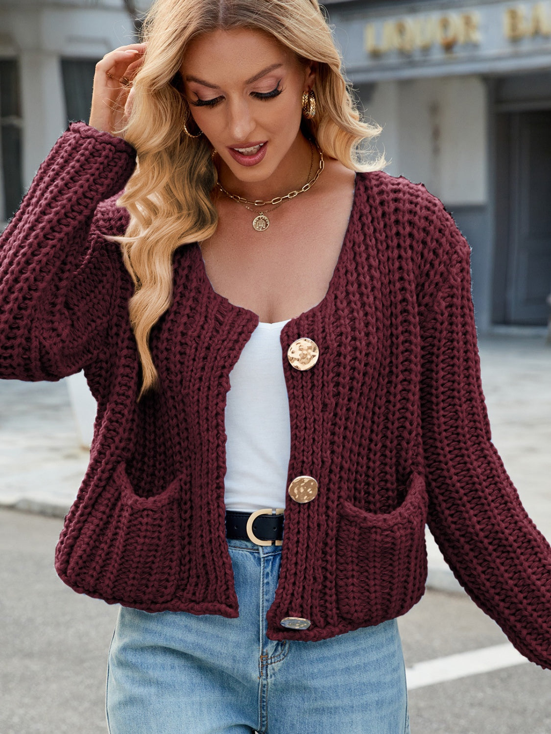 Cardigan Femme Élégant avec Poches 12