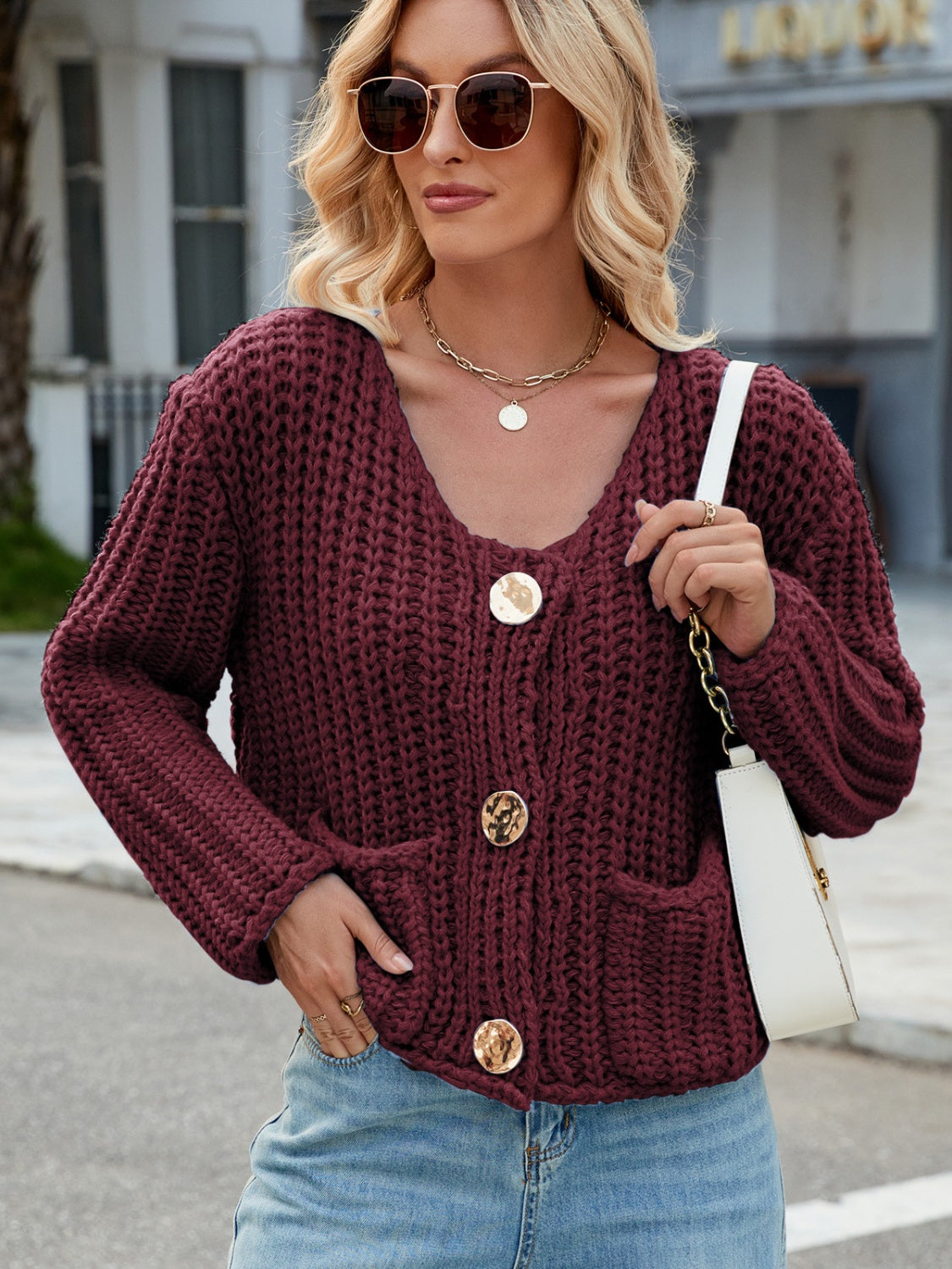 Cardigan Femme Élégant avec Poches 7