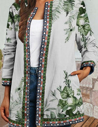 Gilet Femme Floral Ouver Cardigans pour femmes