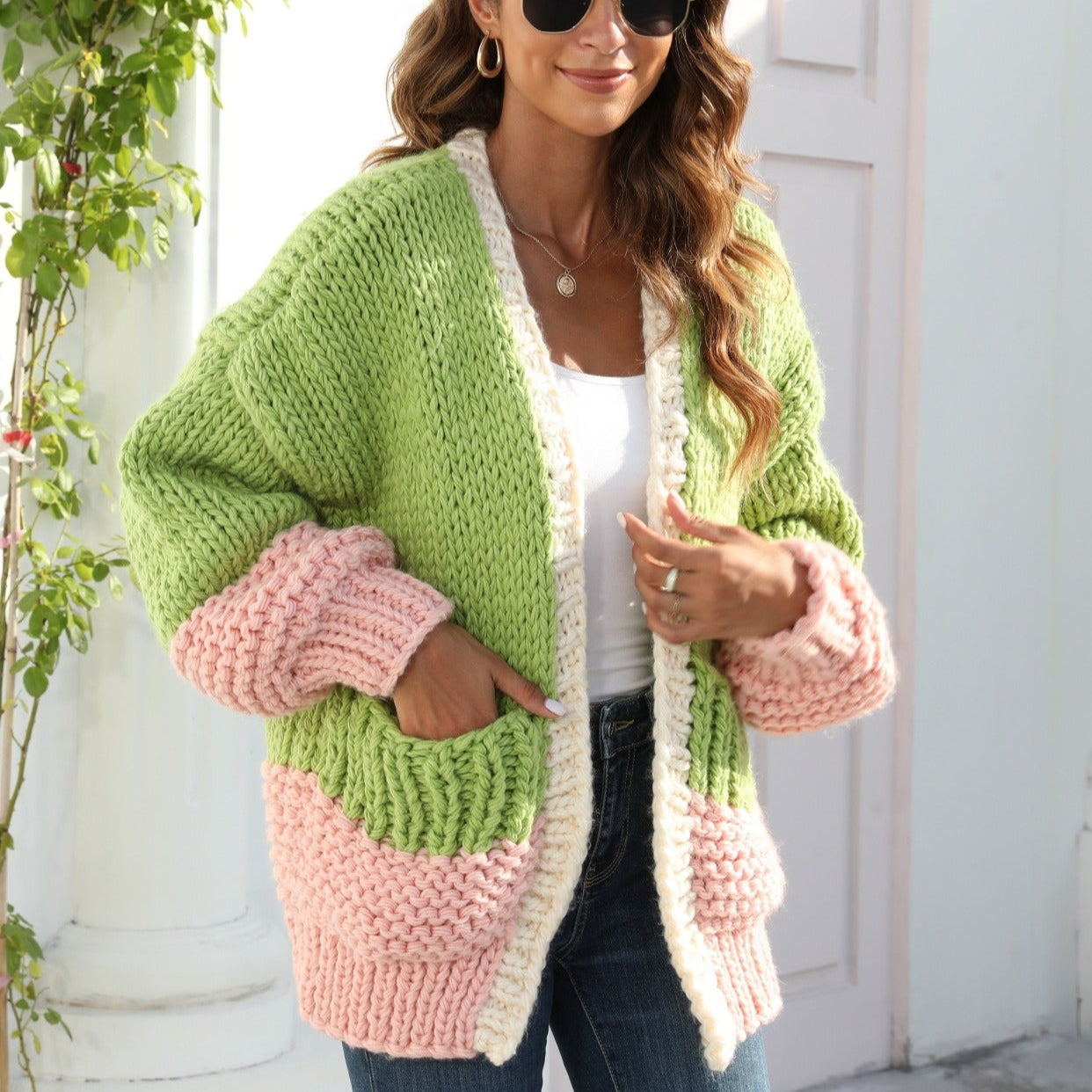 Cardigan Femme Oversize Chaud et Confortable 2