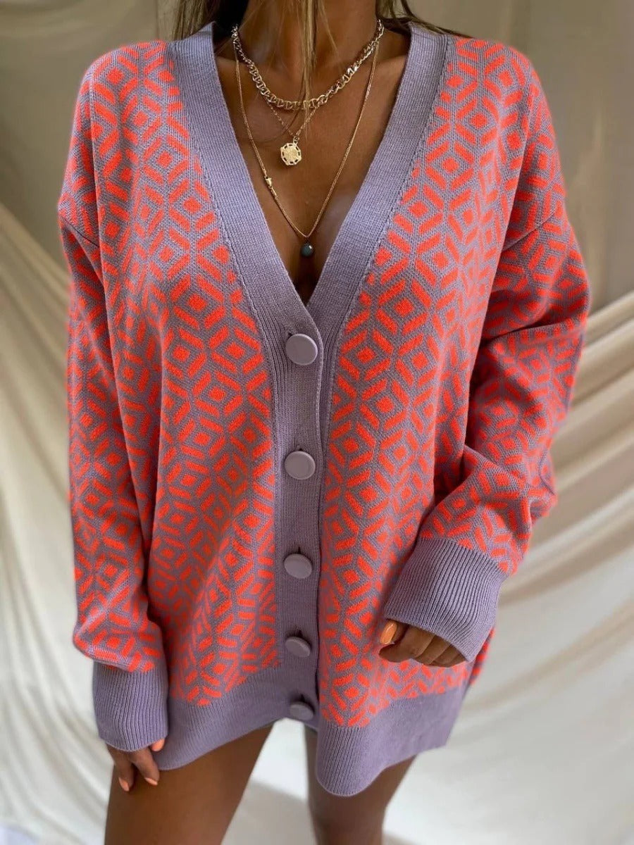 Cardigan Femme Oversize Chic Col en V 1