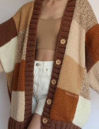 Damenweste Patchwork Cardigan schick offene Schnittform