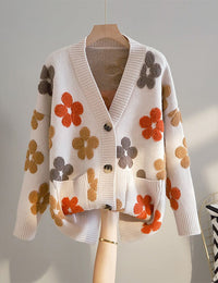Damenweste Vintage mit floralem Muster Strickware