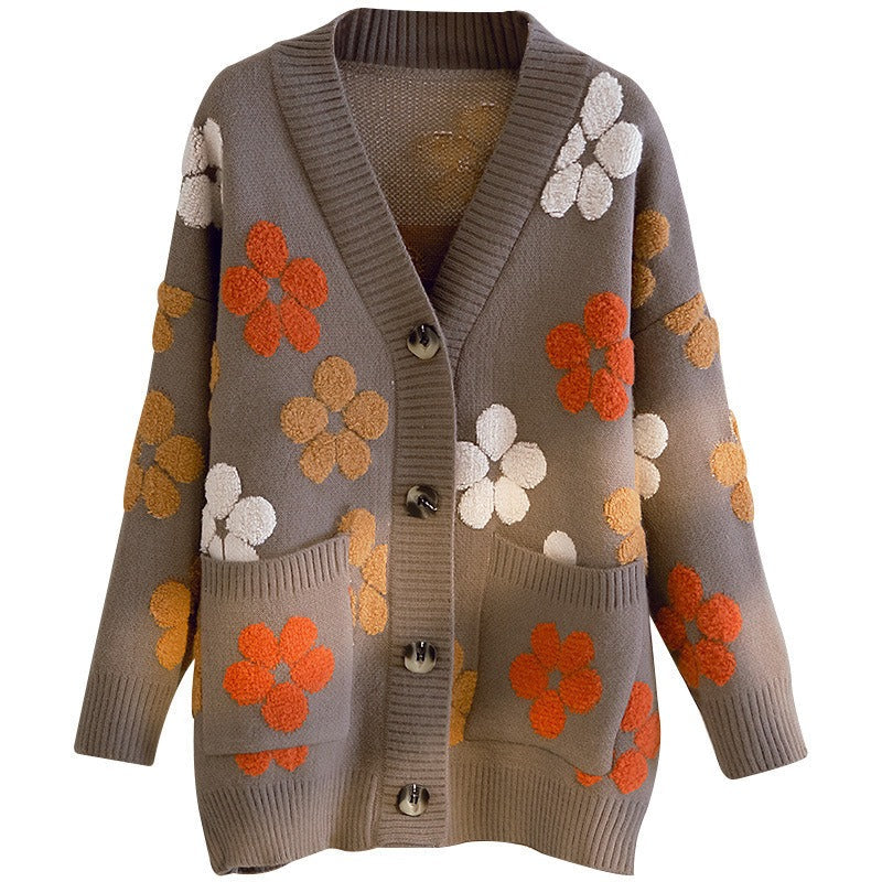 Cardigan Femme Vintage à Motif Floral 2