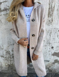 Lange Damenweste aus Strick, lässiger Cardigan