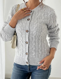 Gedrehte Damenweste aus Strick, herbstlicher Cardigan