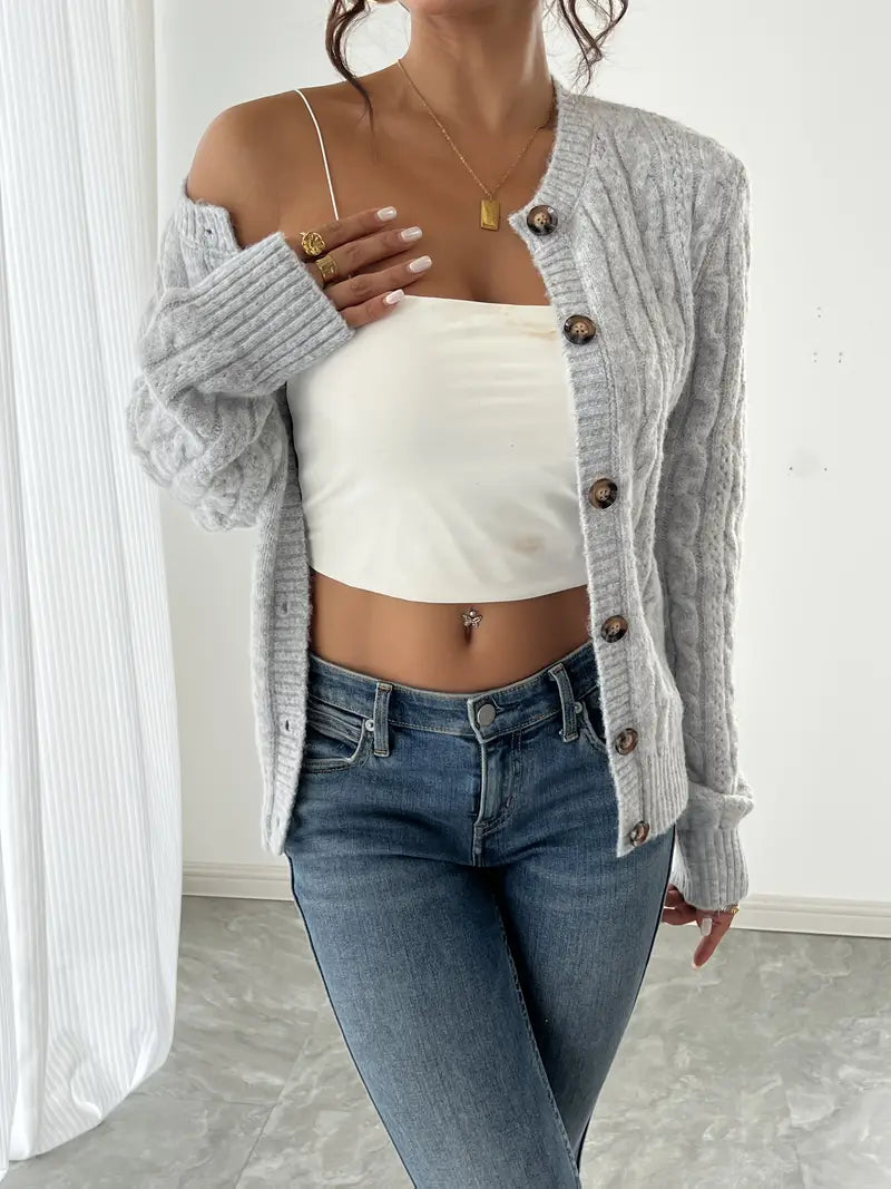 Cardigan Torsadé Élégant pour Femme 1