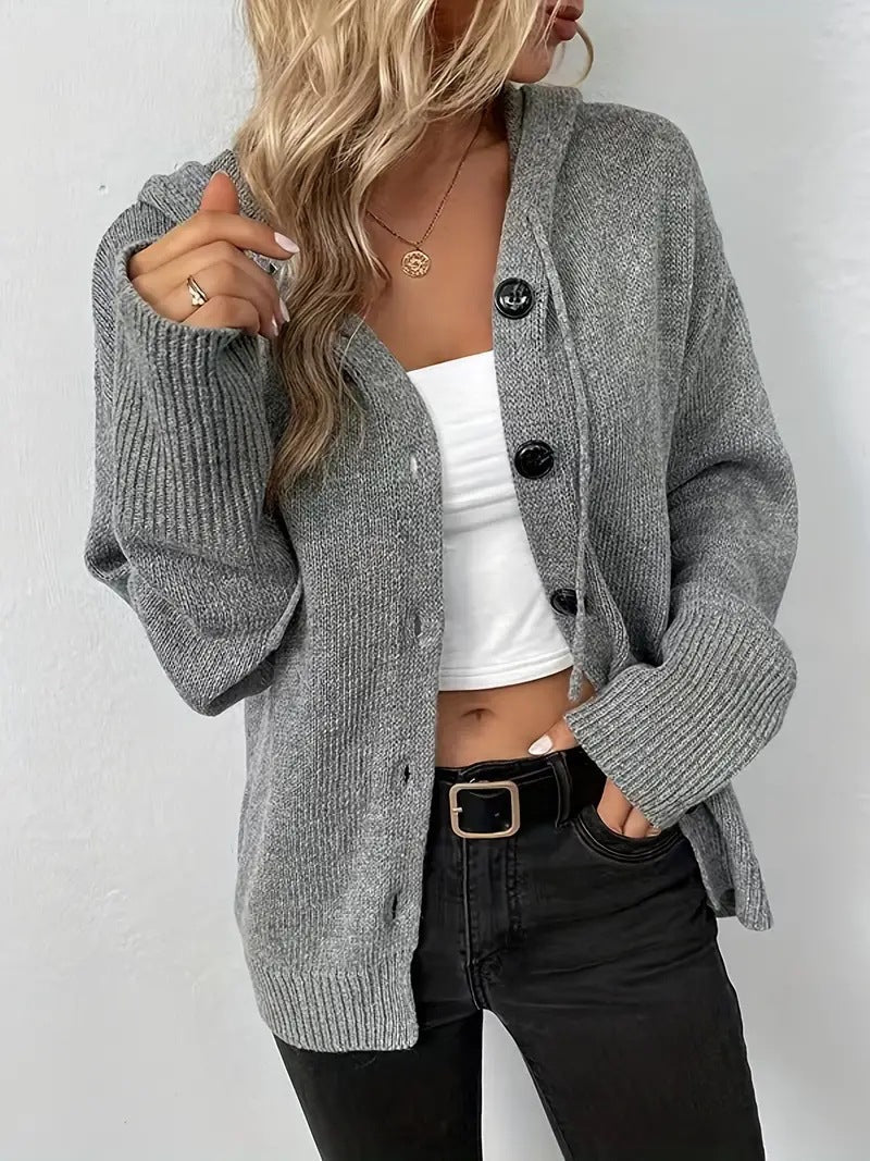 Cardigan à Capuche Confortable Femme 0