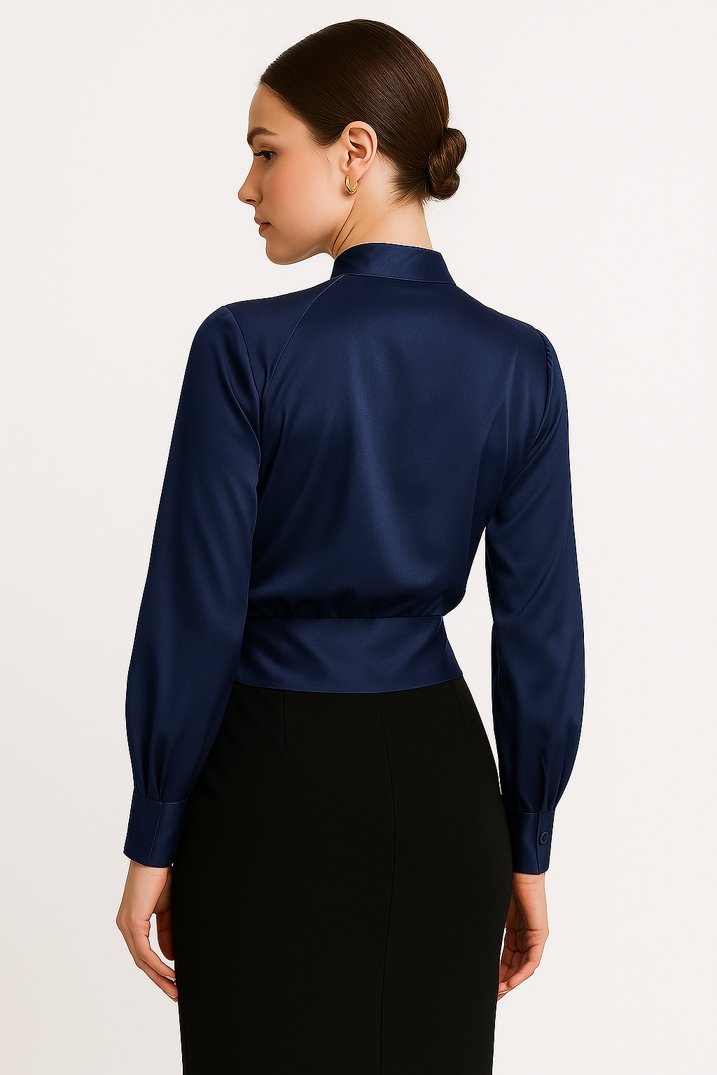 top blouses : Victoria | Blouse Blanche Femme en Satin in van Seroa