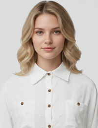 Damenbluse mit Punkten aus leichtem Stoff, feminine Mode