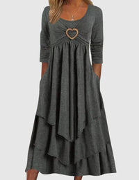 Boho-Midikleid mit Herzausschnitt für Damen – fließend und elegant für den Sommer