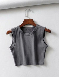 Kurzes Damen-Top Schwarz Polyester Damenoberteile