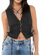 Débardeurs : Romilia | Débardeur Femme en Polyester à Boutons in van Seroa