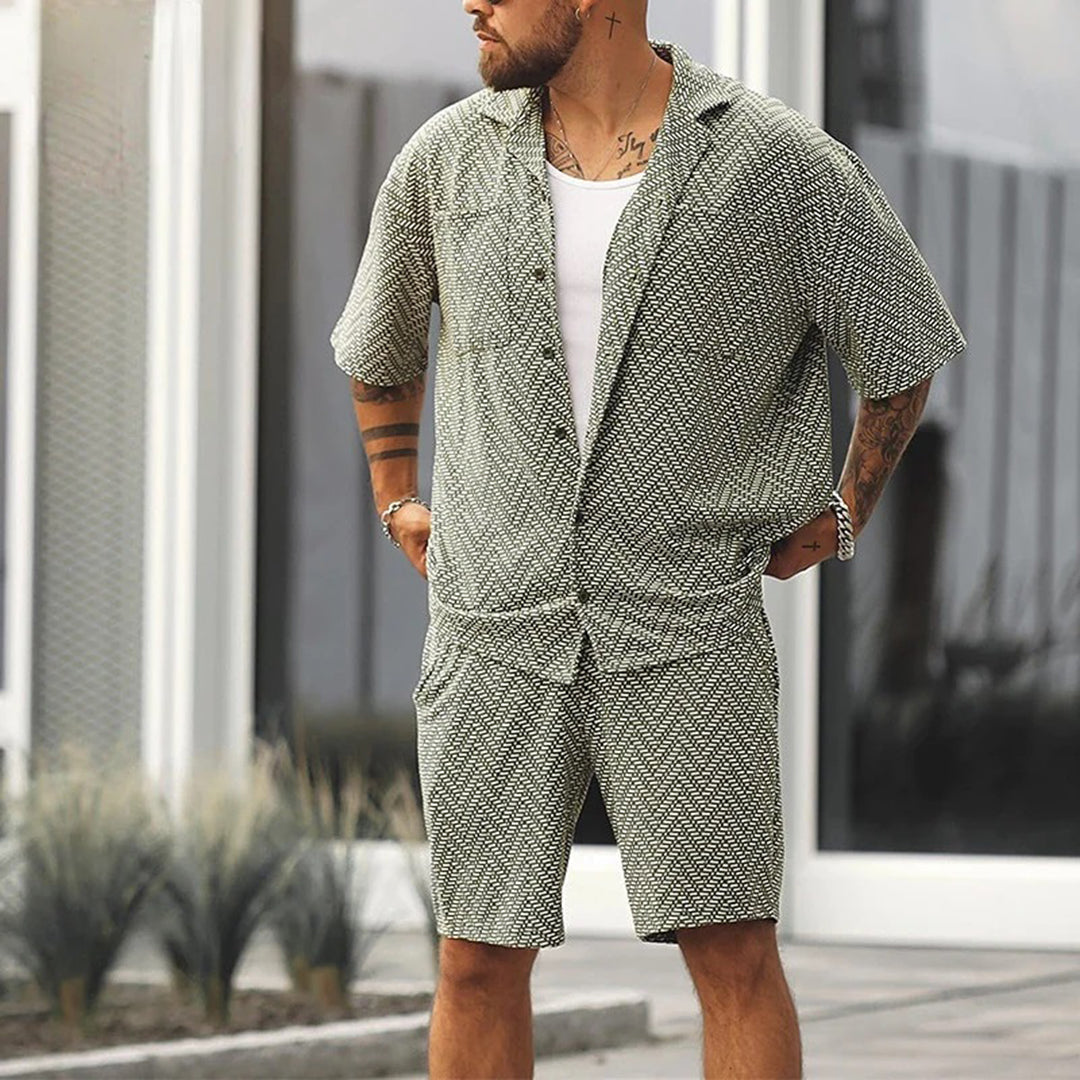 dresses : Luca – Ensemble estival léger chemise et short à coupe décontractée in van Seroa