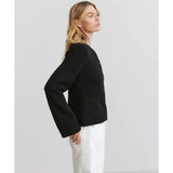 top blouses : Margot – Gilet Élégant en Maille avec Boutons et Manches Évasées in van Seroa